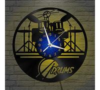 YH Kit de Batterie Horloge Murale en Vinyle, Horloge Murale en Vinyle silencieuse et sans tic-tac (12inBAvec lumière LED)