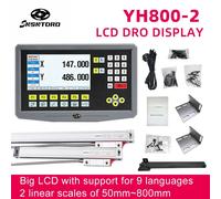 YH800-2 2 axes LCD DRO affichage de lecture numérique 19 langues AC90-260V et 2 pièces 0-800mm échelle linéaire encodeur règle de grille 0.005mm complete kit
