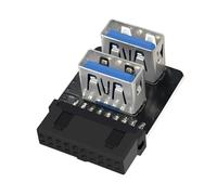 YHAILI Adaptateur double port USB 3.0 convertissant le connecteur de carte mère 19 broches vers 2 ports femelles transfert rapide de données flexible