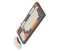 YHAILI Clavier de jeu rétroéclairé ARGB 98 touches, câble USB ergonomique pour ordinateur PC