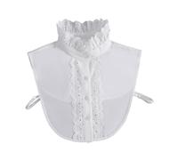 YHAILI Demi-chemise blanche avec faux col amovible pour femme - Dentelle à volants - Style français rétro