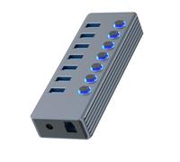YHAILI Hubs USB 3.0, répartiteur de données USB 7 ports avec long câble LED marche/arrêt individuel, commutateurs USB d'extension pour ordinateur portable et PC