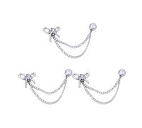 YHAILI Lot de 3 pinces magnétiques pour vêtements avec chaîne, boucles magnétiques, épingles magnétiques amovibles en forme de cœur