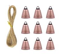 YHAILI Lot de 9 vieux carillons de Noël en fer avec corde de suspension de 5 m