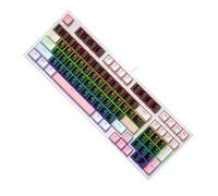 YHAILI Petit clavier de jeu mécanique 98 touches avec rétroéclairage LED, clavier ergonomique pour joueurs sur PC, clavier de bureau