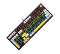 YHAILI Petit clavier de jeu mécanique 98 touches avec rétroéclairage LED, clavier ergonomique pour joueurs sur PC, clavier de bureau