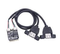 YHAILI Plug And Play Adaptateur Convertisseur USB PCIe vers USB Câble Wifi Clé A + E vers 2 x USB2.0 Adaptateur Accessoires Informatiques