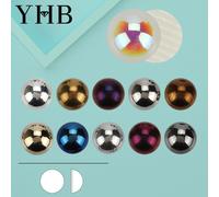 YHB haute qualité paillettes Hotfix Fixie demi-rond cristal Flatback strass perles décoratives pour l'artisanat bricolage Nail Art 3102 Silver