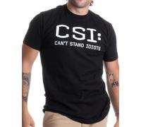 YHBBKNBCFGD CSI Can't Stand Idiots Funny TV Pun, Dad Humor, Sarcastic Joke Unisex T-Shirt(Medium)