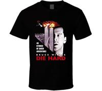 YHBBKNBCFGD Die Hard Bruce Willis Retro Action Movie T Shirt(Medium)