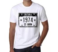 YHBBKNBCFGD Men's Graphic T-Shirt The Star is Born in 1974 50th Birthday Anniversary 50 Year Old Gift 1974 Vintage(Large)