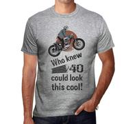 YHBBKNBCFGD Men's Graphic T-Shirt Who Knew 40 Could Look This Cool 40th Birthday Anniversary 40 Year Old Gift 1984 Vintage(Large)