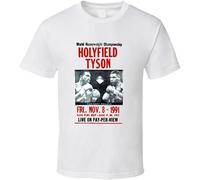 YHBBKNBCFGD Mike Tyson vs Evander Holyfield Boxing Fight T Shirt L White(3X-Large)