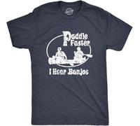 YHBBKNBCFGD Paddle Faster I Hear Banjos Funny Vintage Movie T-Shirt(Small)