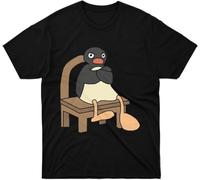 YHBBKNBCFGD T-Shirt Angry Unisex Friend Pingu Family Sleeve Gift for Men Multicoloured(3X-Large)