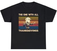 YHBBKNBCFGD The One with All Thanksgivings Vintage Shirt Friends Lovers TV Show Vintage Movie Shirt Unisex Black(XX-Large)