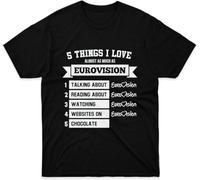 YHBBKNBCFGD Things I Love Almost As Much As Eurovision Shirts for Men Friends Gift Graphic(Medium)