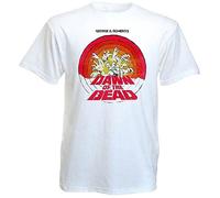YHBCVSS Dawn of The Dead v16 T-T-Shirts à Manches Courtes White Yellow Horror Movie Romero White(Medium)