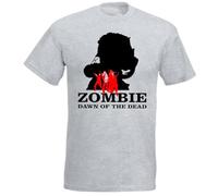YHBCVSS Dawn of The Dead v31 T-T-Shirts à Manches Courtes White Yellow Horror Movie Romero Grey(Small)