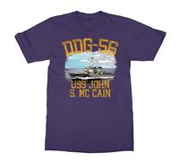 YHBCVSS DDG-56 USS John S. McCain Men's T-T-Shirts à Manches Courtes(X-Large)