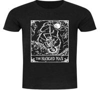 YHBCVSS Deadly Tarot Mens T T-Shirts à Manches Courtes 100% Cotton The Hanged Man Heather Denim Men's Black(Medium)