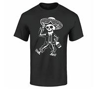 YHBCVSS Drunk Mariachi Skeleton T-T-Shirts à Manches Courtes Day of The Dead Halloween T-Shirts à Manches courtess Black(X-Large)