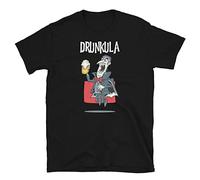 YHBCVSS Drunkula Dracula Drinking Beer Vampire Halloween Short-Sleeve Unisex T-T-Shirts à Manches Courtes(Medium)