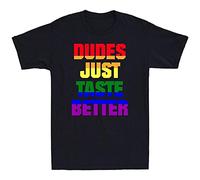 YHBCVSS Dudes Just Taste Better Rainbow 3rd Gender LGBT Lesbian Pride Funny Gift T-T-Shirts à Manches Courtes Top SweatT-Shirts à Manches Courtes(Large)