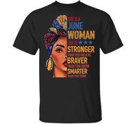 YHBCVSS Duku Queen - She is a June Woman She is Stronger Than You Believe T-Shirts à Manches Courtes(X-Large)