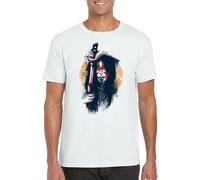 YHBCVSS Female Samurai Warrior Sword Blood Design White Men's T-T-Shirts à Manches Courtes Small - 侍(Small)