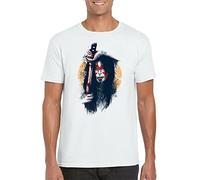 YHBCVSS Female Samurai Warrior Sword Blood Design White Men's White Yellow Black Red Mens Women T T-Shirts à Manches Courtes 100% Cotton (Medium)