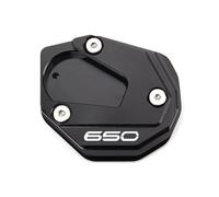 YHBH Extension De Béquille pour pour Z650 pour Ninja 650 RS 2017-2025, Plaque De Support Élargie, Base Antidérapante Béquille Pédales Pied(Noir)