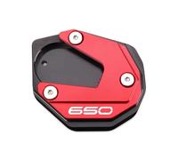 YHBH Extension De Béquille pour pour Z650 pour Ninja 650 RS 2017-2025, Plaque De Support Élargie, Base Antidérapante Béquille Pédales Pied(Rouge)