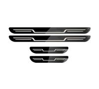 YHBIBI 4 Pièces Plaques Plinthes en en Acier Inoxydable pour Land Rover Defender(5seats 2doors 2020-2024, Autocollant de Protecteur de PéDale de Seuil de Porte,B-Black Mirror