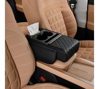 YHBIBI Tapis D'accoudoir Voiture pour Jaguar XFL 2017-2020 (2021-), Tapis Rehaussement Boîte D'accoudoir avec Rangement Porte-gobelet, Accessoires Intérieurs,F-Black