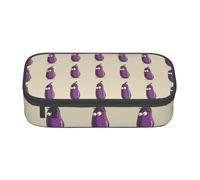 YHBLYKXP Boîte de bureau de grande capacité imprimée aubergine de dessin animé, organisateur de papeterie, trousse de maquillage de, Noir , Taille unique, Motif floral
