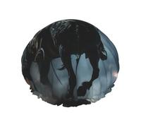 YHBLYKXP Bonnet de douche double couche réglable avec imprimé taureau cool - Bonnet de douche réutilisable pour salon de spa pour femme