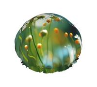 YHBLYKXP Bonnet de douche réglable double couche avec imprimé papillon et fleur de dessin animé, réutilisable pour femme spa salon de douche