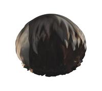 YHBLYKXP Bonnet de douche réglable double couche avec motif aigle avec drapeau américain, bonnet de douche réutilisable pour femme spa salon