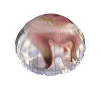 YHBLYKXP Bonnet de douche réglable double couche imprimé cochon poudré, bonnet de douche réutilisable pour femme spa salon