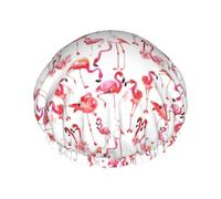 YHBLYKXP Bonnet de douche réglable double couche imprimé flamants roses bonnet de douche réutilisable pour femme spa salon de douche