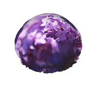 YHBLYKXP Bonnet de douche réglable double couche imprimé papillon violet bonnet de douche réutilisable pour femme spa salon