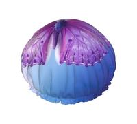 YHBLYKXP Bonnet de douche réglable double couche imprimé papillon violet bonnet de douche réutilisable pour femme spa salon