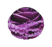 YHBLYKXP Bonnet de douche réglable double couche imprimé roses violettes humides bonnet de douche réutilisable pour femme spa salon de douche