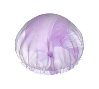 YHBLYKXP Bonnet de douche réglable double couche violet imprimé papillon mignon bonnet de douche réutilisable pour femme spa salon de douche