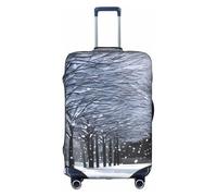 YHBLYKXP Housse de bagage imprimée Snow Falling in The Park - Housse de protection élastique pour valises de 45,7 à 81,3 cm, blanc, M