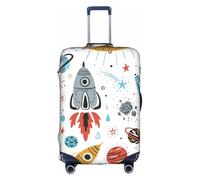 YHBLYKXP Housse de protection élastique pour valise, motif fusées, convient aux valises de 45,7 à 81,3 cm, blanc, Medium