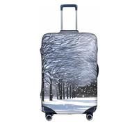 YHBLYKXP Housse de protection pour valise à roulettes avec imprimé Snow Falling in The Park, fermeture éclair dissimulée, blanc, Medium