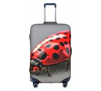 YHBLYKXP Housse de protection pour valise à roulettes avec motif coccinelle rouge, fermeture éclair dissimulée, blanc, Small