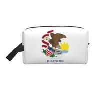 YHBLYKXP Illinois State Flag Print Sac de rangement de voyage de grande capacité, sac de maquillage portable, sac de rangement quotidien